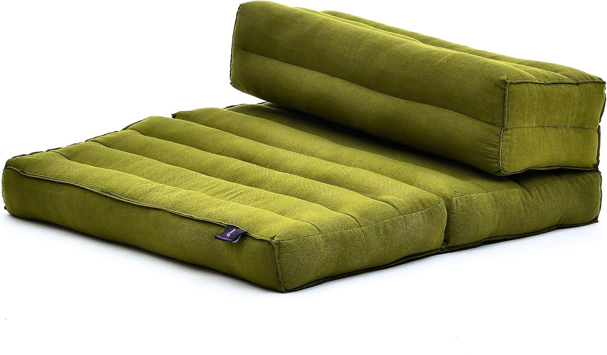 Foldable Floor Mattress – 2 in 1 Floor Meditation Mat for Yoga and Relaxation, Seating Futon with Kapok