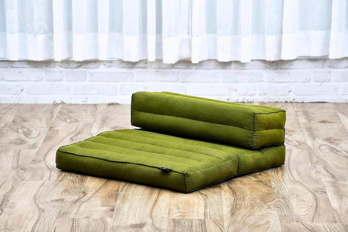 Foldable Floor Mattress – 2 in 1 Floor Meditation Mat for Yoga and Relaxation, Seating Futon with Kapok