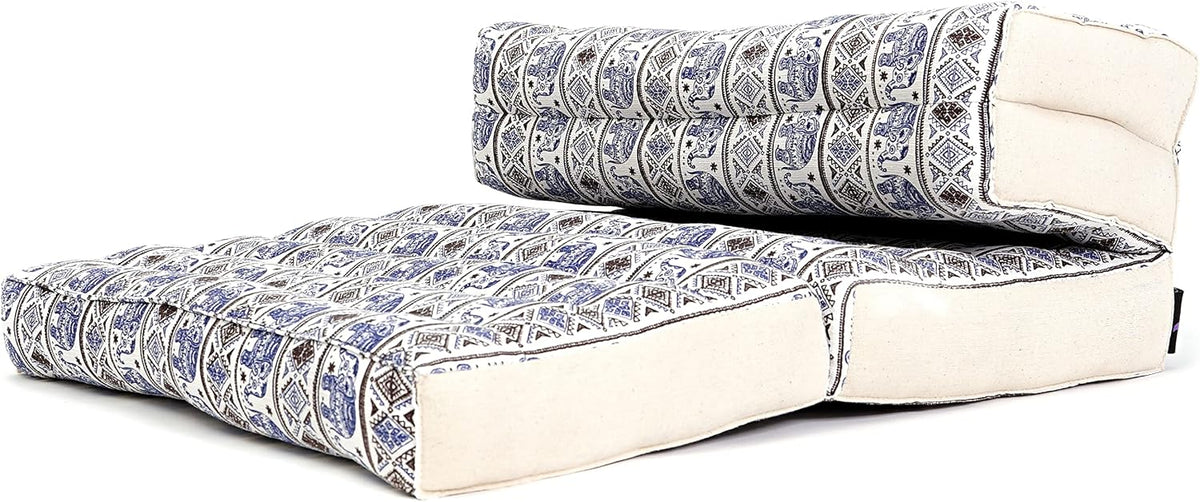 Foldable Floor Mattress – 2 in 1 Floor Meditation Mat for Yoga and Relaxation, Seating Futon with Kapok