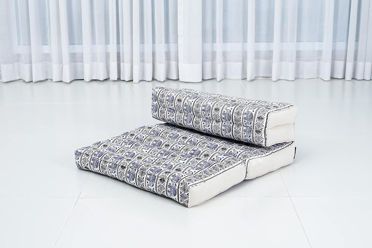 Foldable Floor Mattress – 2 in 1 Floor Meditation Mat for Yoga and Relaxation, Seating Futon with Kapok