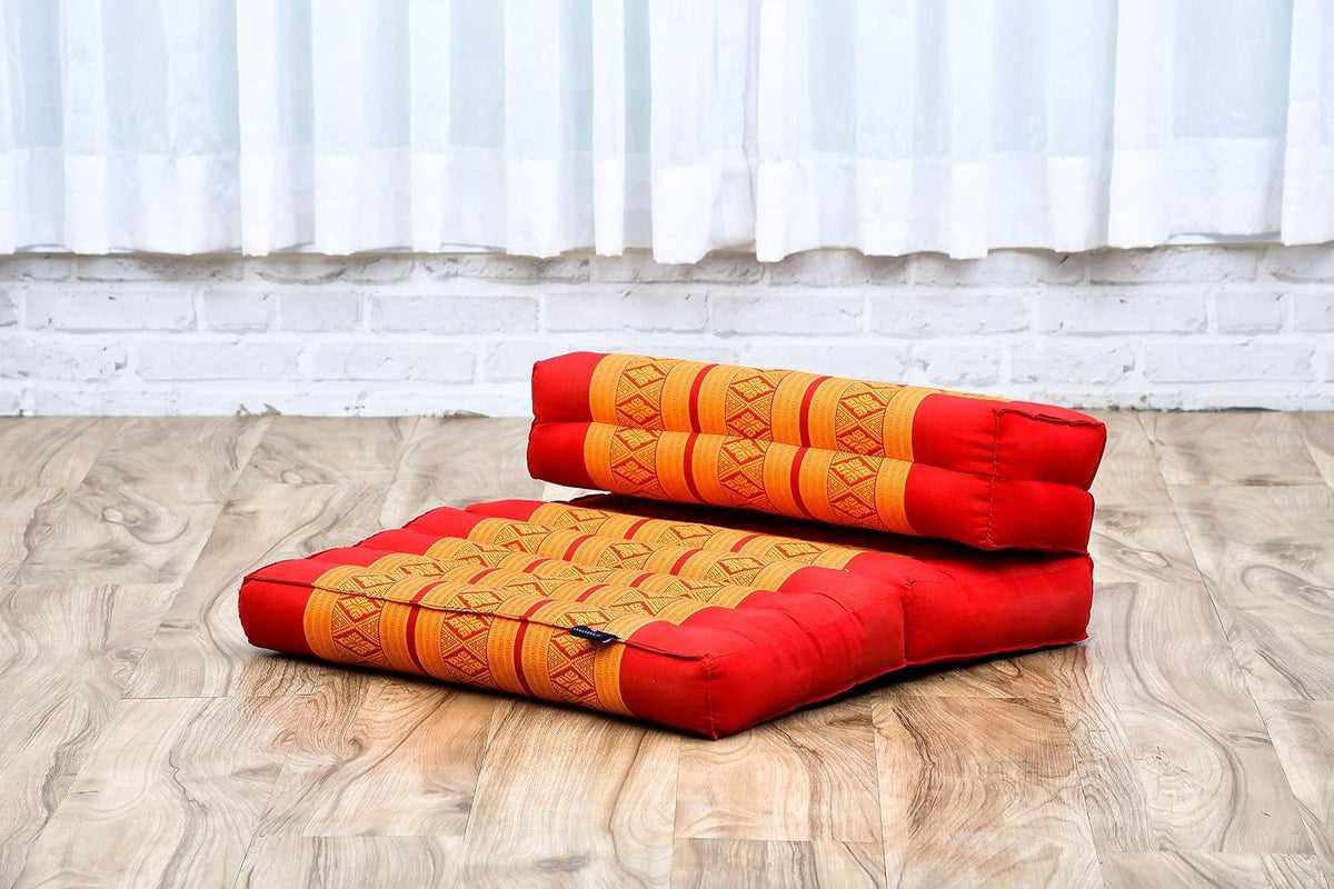 Foldable Floor Mattress – 2 in 1 Floor Meditation Mat for Yoga and Relaxation, Seating Futon with Kapok