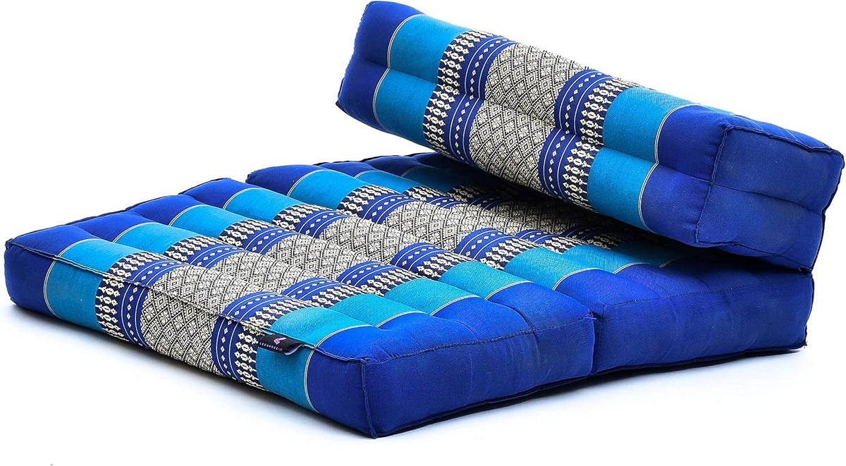 Foldable Floor Mattress – 2 in 1 Floor Meditation Mat for Yoga and Relaxation, Seating Futon with Kapok