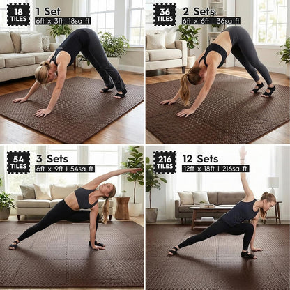 18 Pcs EVA Foam Floor Tiles, Puzzle Exercise Mat Set for Gym