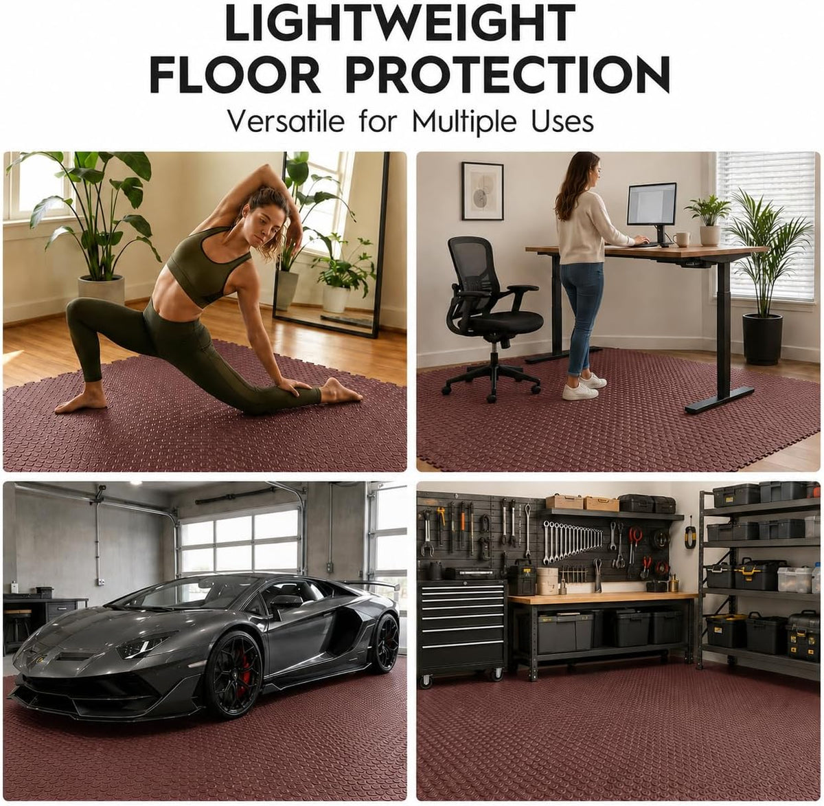 18 Pcs EVA Foam Floor Tiles, Puzzle Exercise Mat Set for Gym