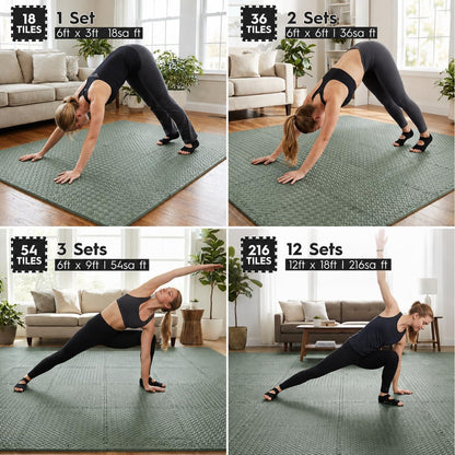18 Pcs EVA Foam Floor Tiles, Puzzle Exercise Mat Set for Gym