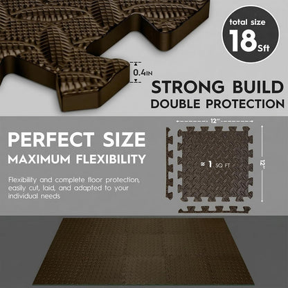 18 Pcs EVA Foam Floor Tiles, Puzzle Exercise Mat Set for Gym