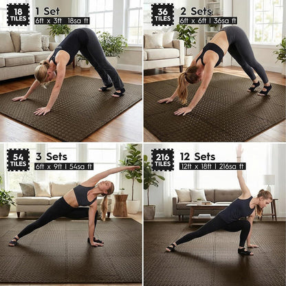 18 Pcs EVA Foam Floor Tiles, Puzzle Exercise Mat Set for Gym