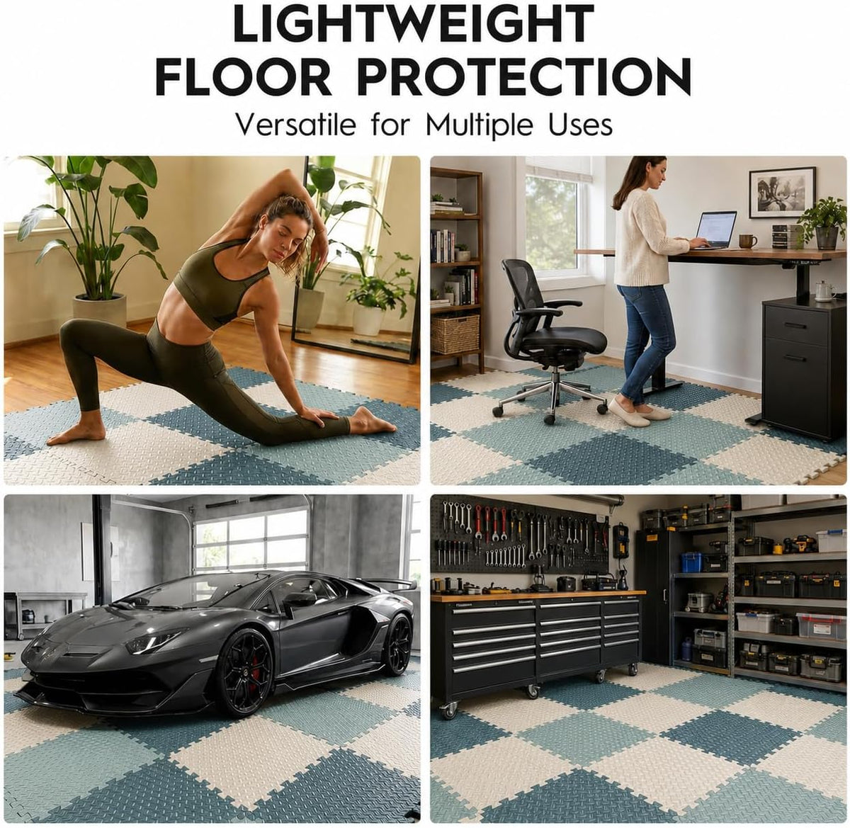 18 Pcs EVA Foam Floor Tiles, Puzzle Exercise Mat Set for Gym