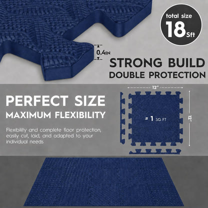 18 Pcs EVA Foam Floor Tiles, Puzzle Exercise Mat Set for Gym