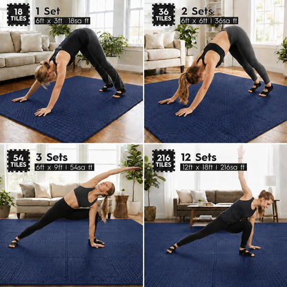 18 Pcs EVA Foam Floor Tiles, Puzzle Exercise Mat Set for Gym