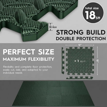 18 Pcs EVA Foam Floor Tiles, Puzzle Exercise Mat Set for Gym