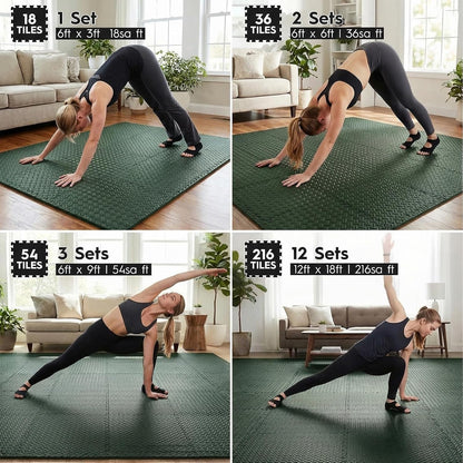 18 Pcs EVA Foam Floor Tiles, Puzzle Exercise Mat Set for Gym