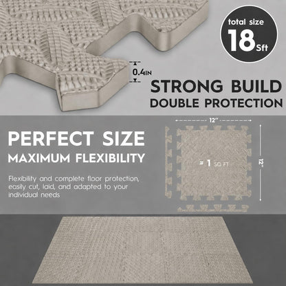 18 Pcs EVA Foam Floor Tiles, Puzzle Exercise Mat Set for Gym