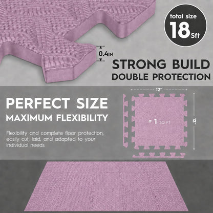 18 Pcs EVA Foam Floor Tiles, Puzzle Exercise Mat Set for Gym