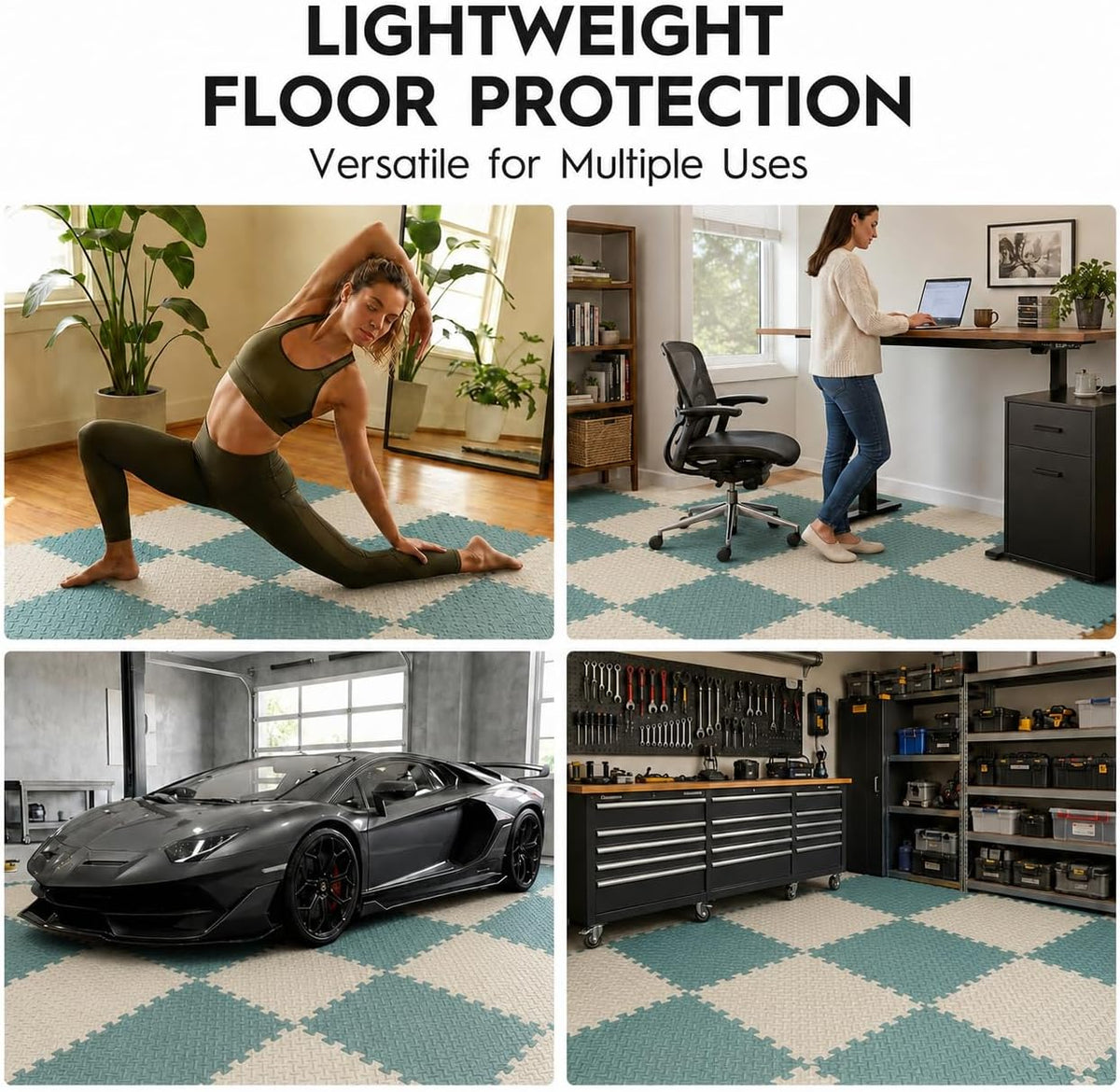 18 Pcs EVA Foam Floor Tiles, Puzzle Exercise Mat Set for Gym