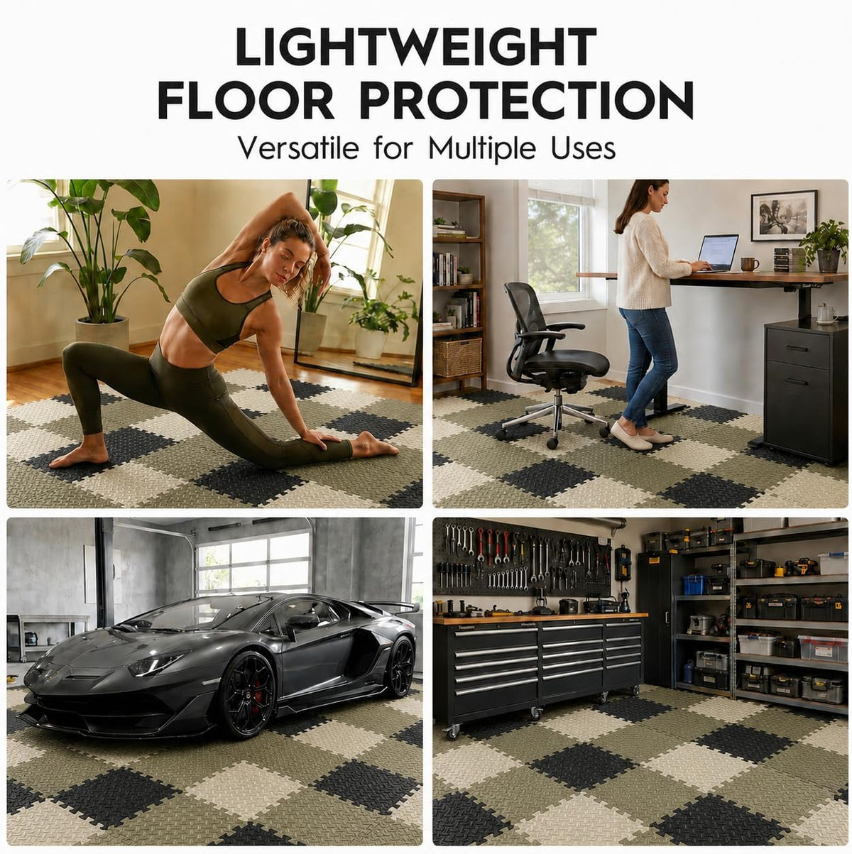 18 Pcs EVA Foam Floor Tiles, Puzzle Exercise Mat Set for Gym