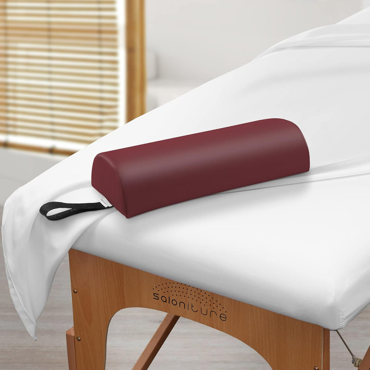 Half Round Neck Massage Table Bolster Pillow Pad - 13 x 6 x 3 Inch - Black