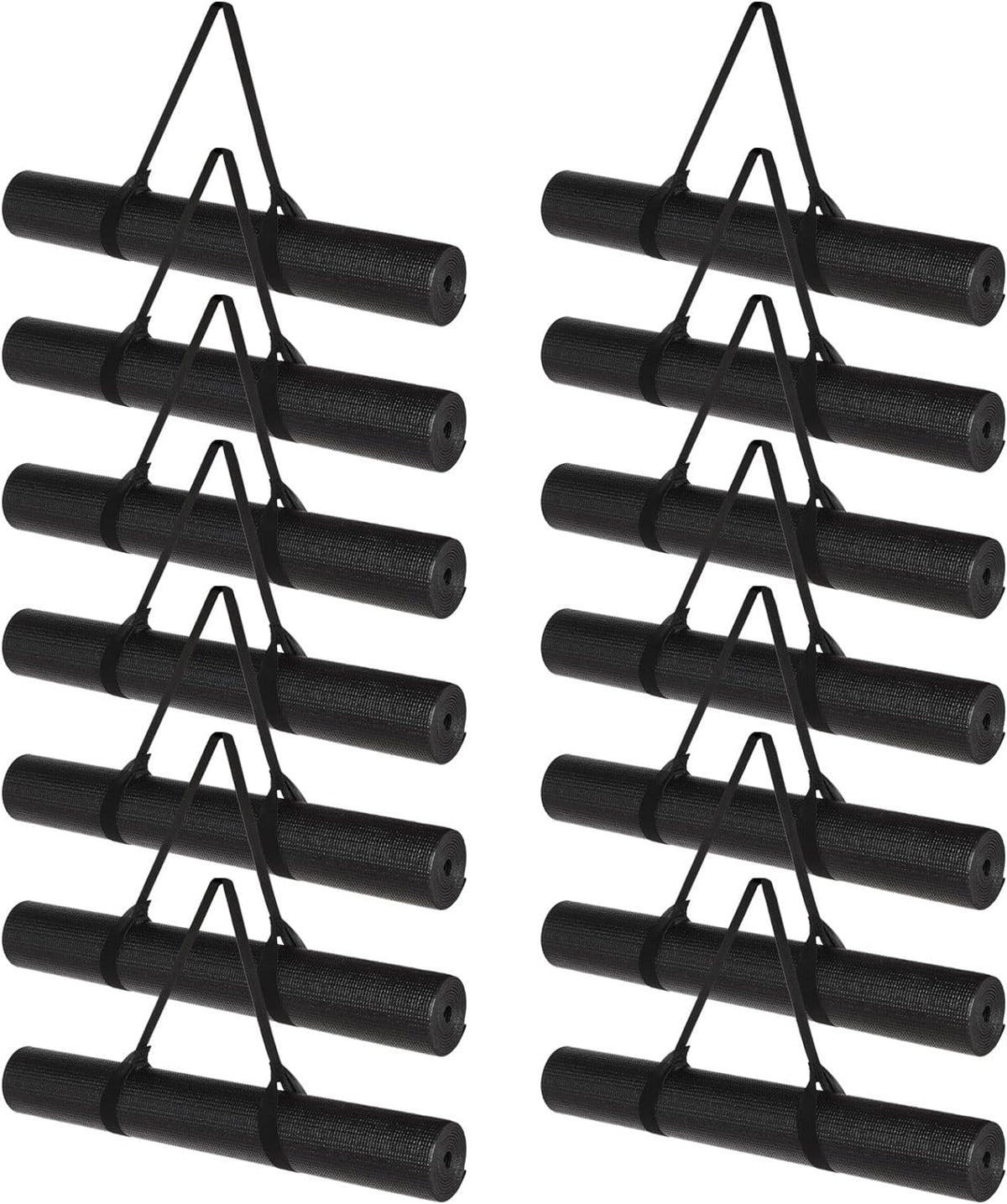 20 Pieces Exercise Yoga Mat Workout Mat with Strap 68 x 24 Inch Fitness Gym Mat Yoga Mat Non Slip for Women Men Gym Home Supplies(Black)