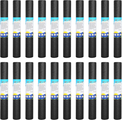 20 Pieces Exercise Yoga Mat Workout Mat with Strap 68 x 24 Inch Fitness Gym Mat Yoga Mat Non Slip for Women Men Gym Home Supplies(Black)