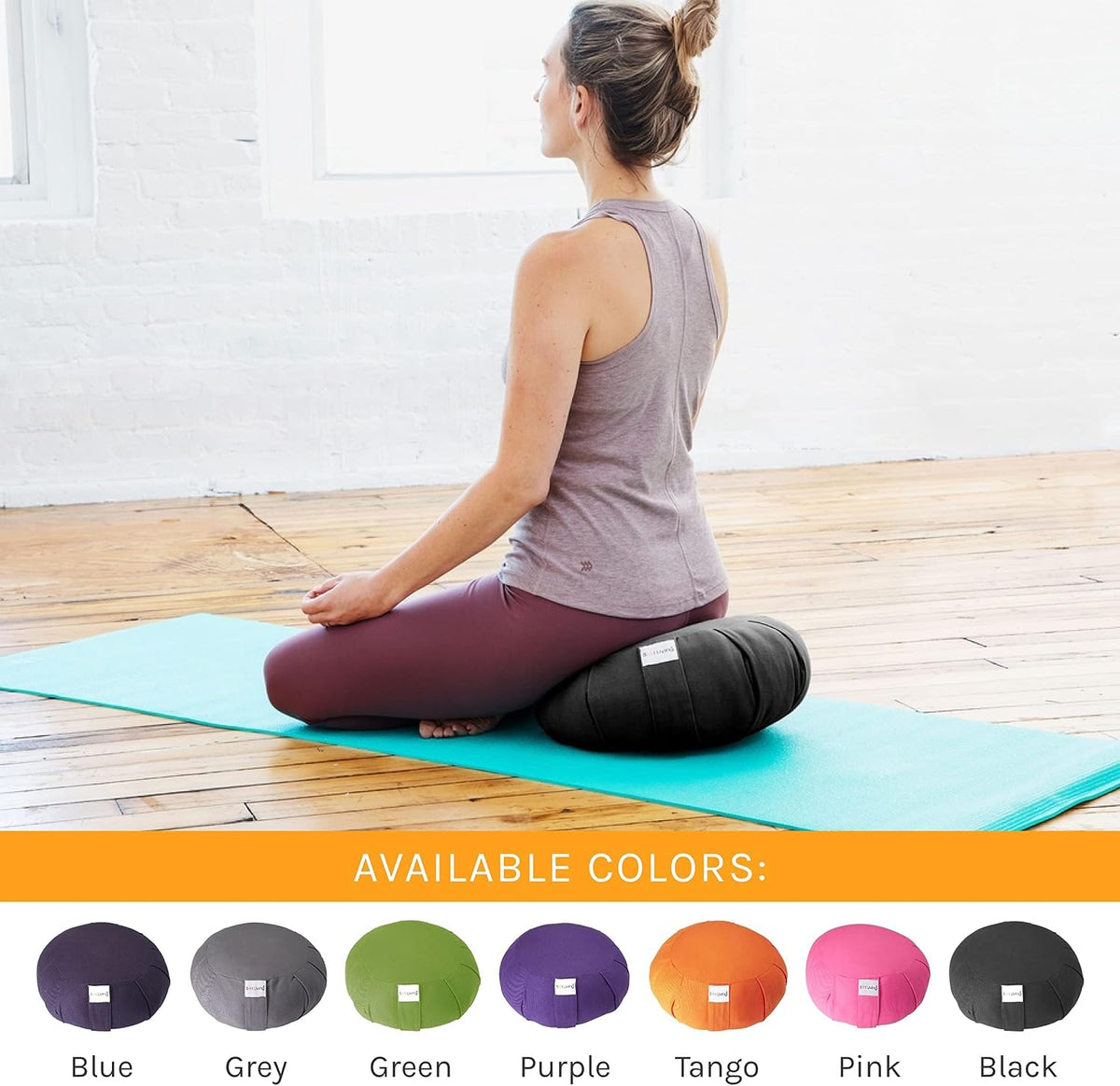 Zafu Meditation Cushion Floor Pouf 100% Cotton 28" x 10"