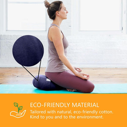 Zafu Meditation Cushion Floor Pouf 100% Cotton 28" x 10"