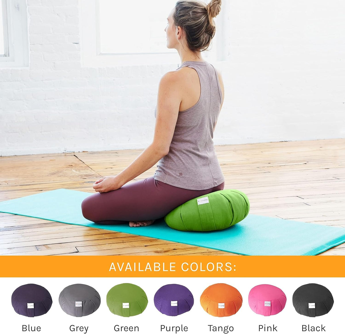 Zafu Meditation Cushion Floor Pouf 100% Cotton 28" x 10"
