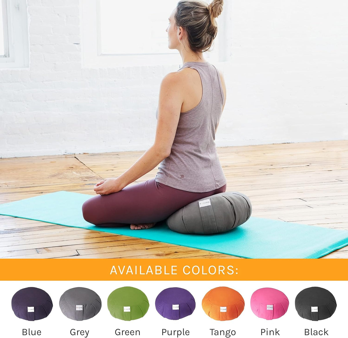 Zafu Meditation Cushion Floor Pouf 100% Cotton 28" x 10"