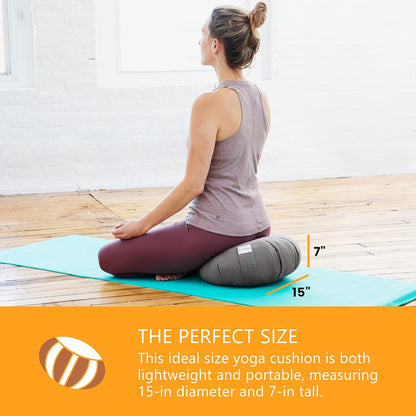 Zafu Meditation Cushion Floor Pouf 100% Cotton 28" x 10"