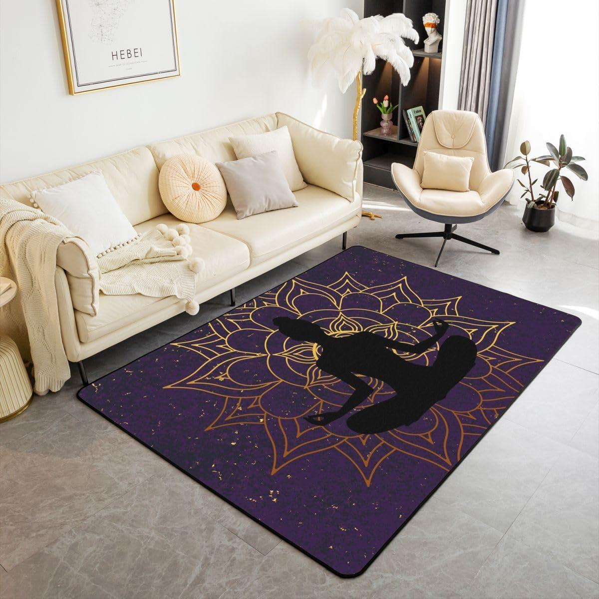 Zen Yoga Area Rug 3'x5' for Living Room