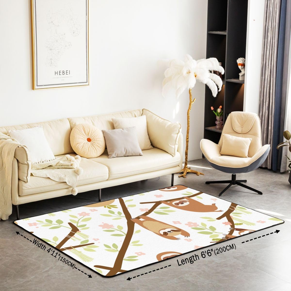 Zen Yoga Area Rug 3'x5' for Living Room