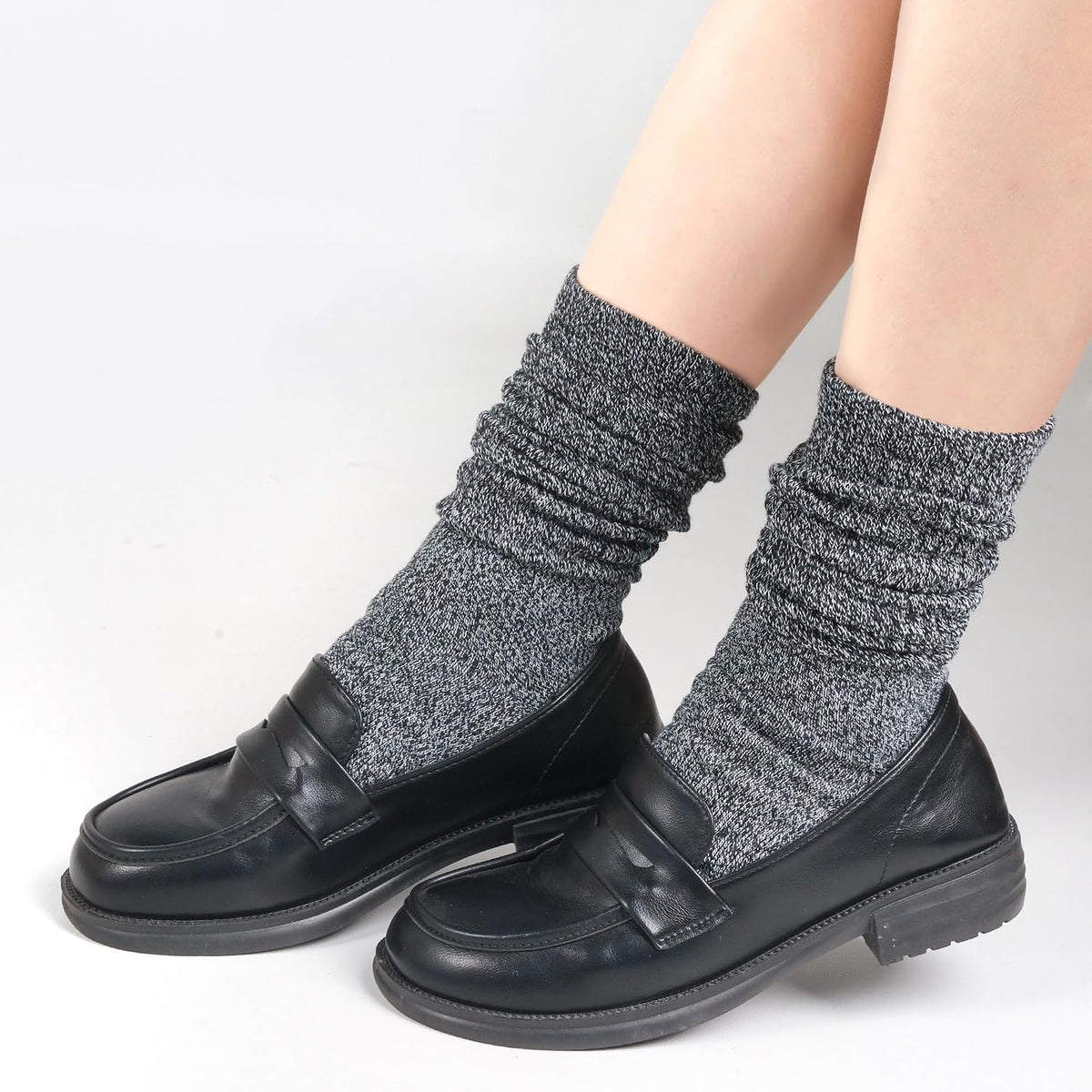 Pilates Socks with Grips for Women, Yoga Barre Slouch Socks 3 Pairs