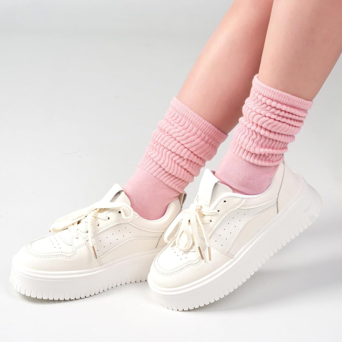 Pilates Socks with Grips for Women, Yoga Barre Slouch Socks 3 Pairs