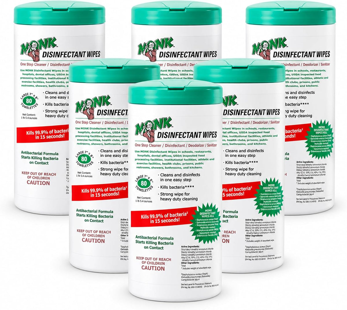Monk Disinfecting Wipes (4 Refills of) for Commercial Facilities