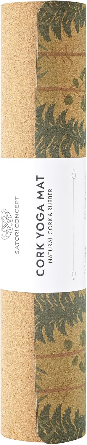 Cork Yoga Mat with Natural Rubber Base, Extra Size, Thickness and Support, Excellent Cushion & Grip, Non-Slip, Non-Toxic, Sweat-Resistant, Sustainable, Eco-friendly Exercise Mat
