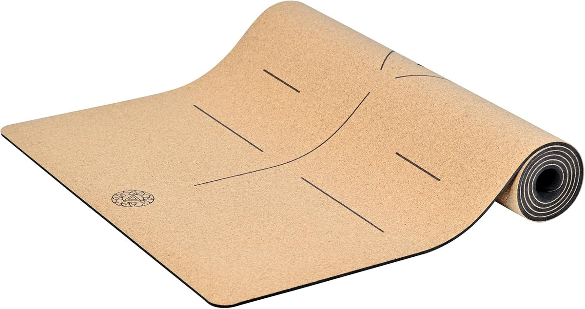 Cork Yoga Mat with Natural Rubber Base, Extra Size, Thickness and Support, Excellent Cushion & Grip, Non-Slip, Non-Toxic, Sweat-Resistant, Sustainable, Eco-friendly Exercise Mat