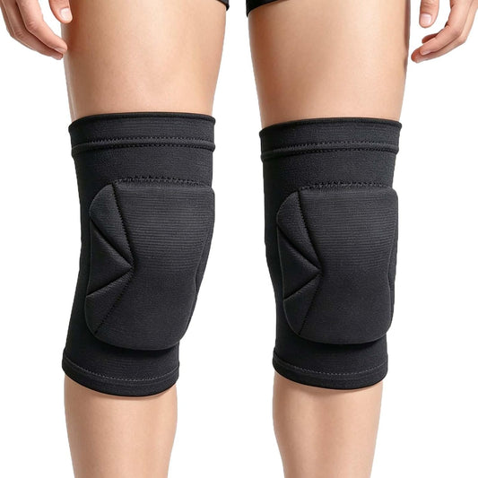 Volleyball Knee Pads for Men Women, Soft Sleeves with Thick Foam, Black M
