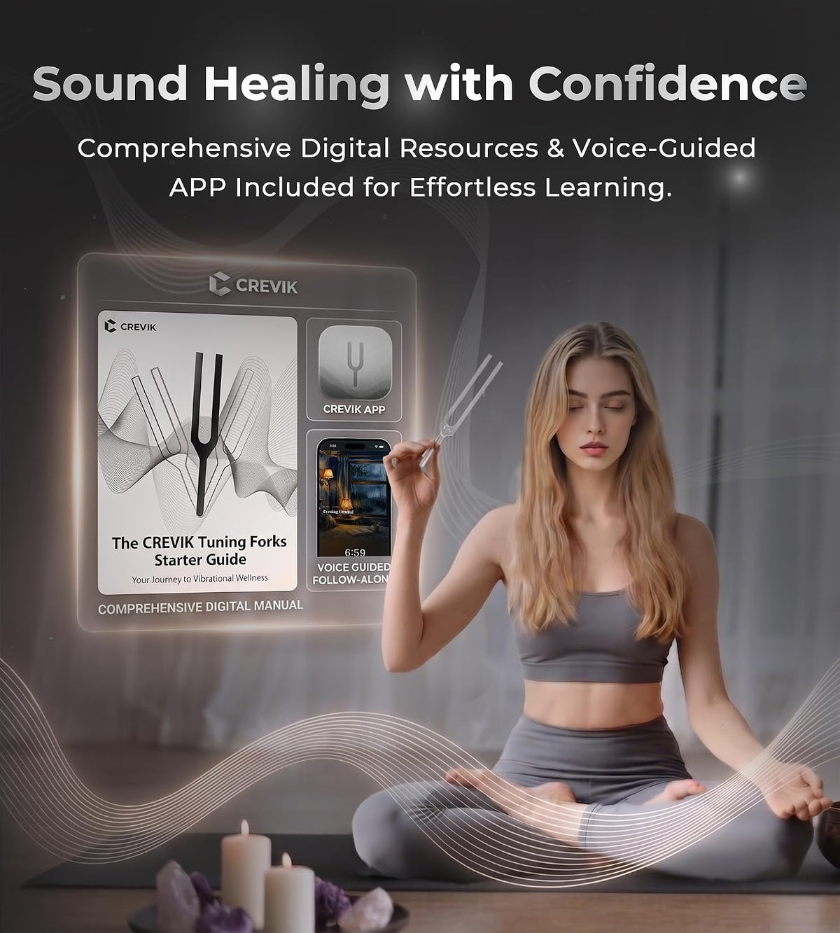 Tuning Forks for Healing Set (128, 136.1, 256, 384 hz) Resonance Set