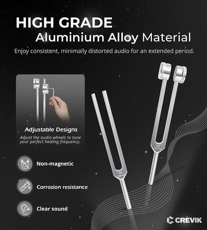 Tuning Forks for Healing Set (128, 136.1, 256, 384 hz) Resonance Set