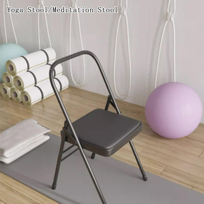 Folding Yoga Chair, Yoga Auxiliary Chair Backless, Bend Back Chair, Non-Slip Yoga Chair, for Flexibility/Strength Training/Balance Handstand(Blue)