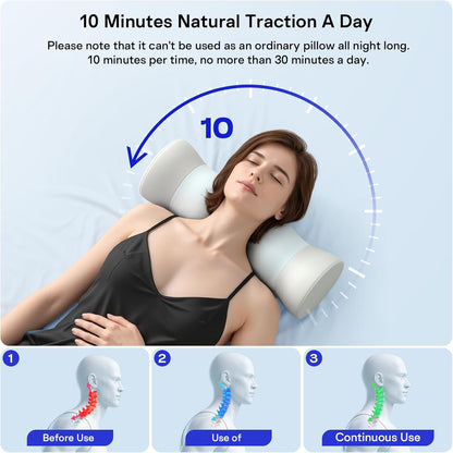 Neck Roll Pillow - Cooling Cover Round Neck Pillow for Sleeping - Memory Foam Cervical Support Pillow - Ergonomic Cylinder Pillows for Neck, Leg, Back, Yoga, Relaxing (Blue Grey)