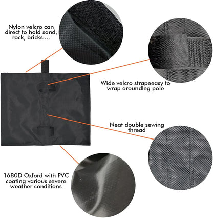Sand Bags for Canopy Tent, Heavy Duty Weights Sandbags, 4pcs-Pack (Black)