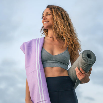 Yoga Drip: Hot Yoga Towel – Non Slip Yoga Mat Towel with Corner Pockets, Silicone Grip Dots & Subtle Alignment Lines | Sweat Absorbent, Moisture Wicking, Quick Dry | No Bunching or Sliding | 72” x 26”