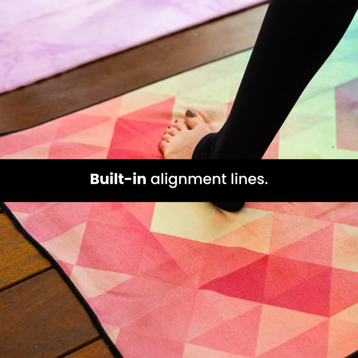 Yoga Drip: Hot Yoga Towel – Non Slip Yoga Mat Towel with Corner Pockets, Silicone Grip Dots & Subtle Alignment Lines | Sweat Absorbent, Moisture Wicking, Quick Dry | No Bunching or Sliding | 72” x 26”
