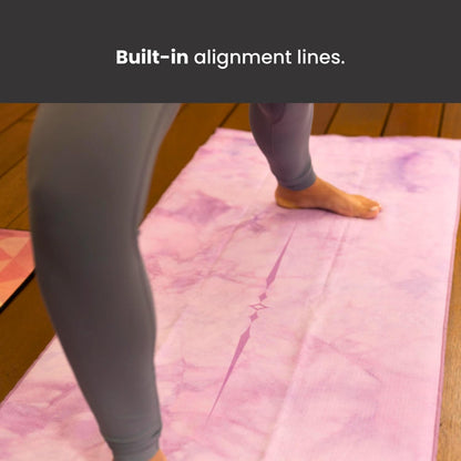Yoga Drip: Hot Yoga Towel – Non Slip Yoga Mat Towel with Corner Pockets, Silicone Grip Dots & Subtle Alignment Lines | Sweat Absorbent, Moisture Wicking, Quick Dry | No Bunching or Sliding | 72” x 26”