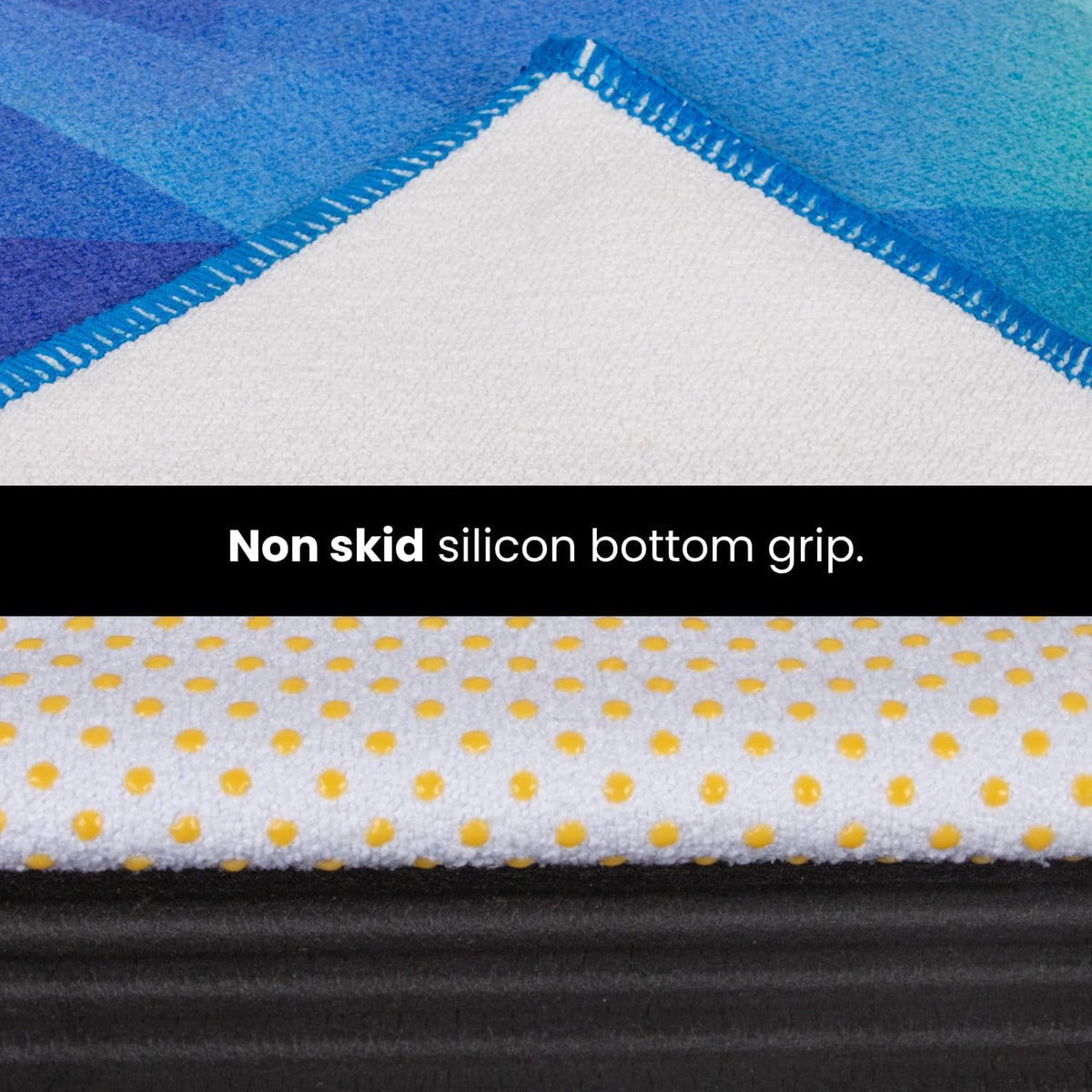 Yoga Drip: Hot Yoga Towel – Non Slip Yoga Mat Towel with Corner Pockets, Silicone Grip Dots & Subtle Alignment Lines | Sweat Absorbent, Moisture Wicking, Quick Dry | No Bunching or Sliding | 72” x 26”