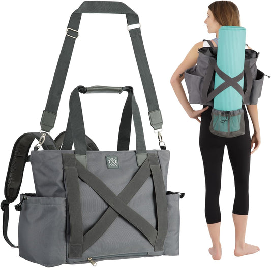 Yoga Mat Bag - Convertible Crossbody Yoga Bag, Travel Tote Back Pack