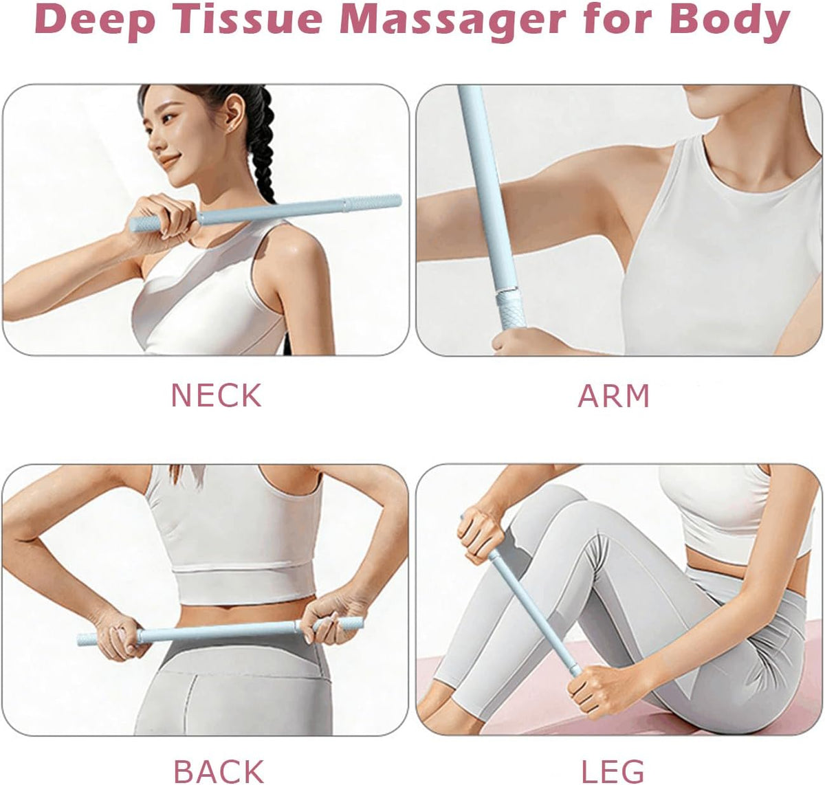 Muscle Roller Stick - Myofascial Release & Deep Tissue Massage Grey