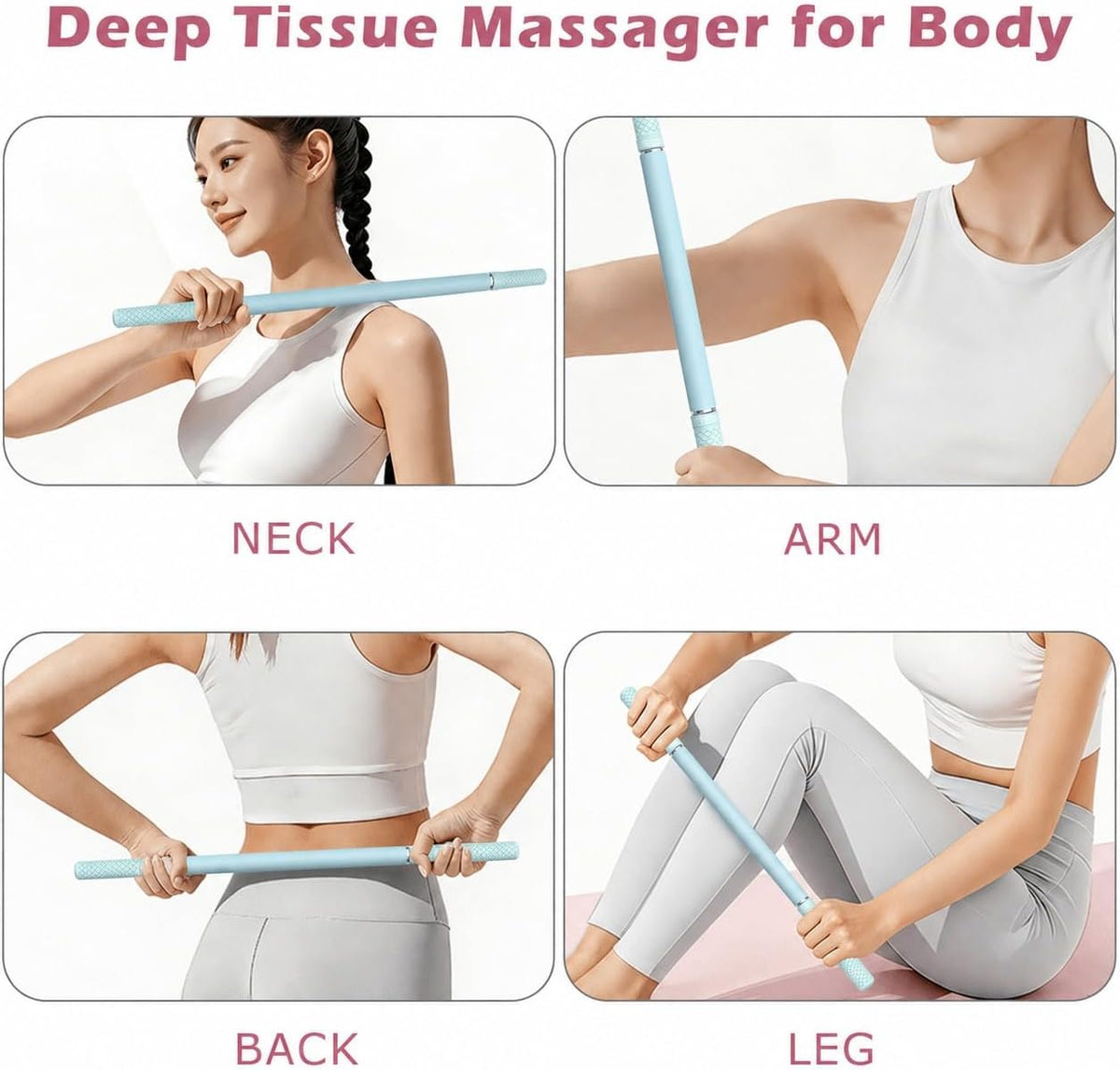 Muscle Roller Stick - Myofascial Release & Deep Tissue Massage Grey
