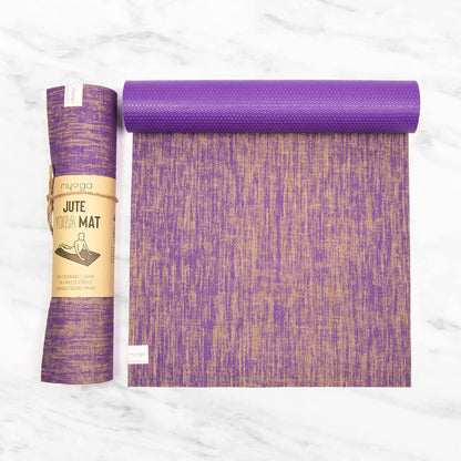 Jute Yoga Mat, High Performance Vegan Floor Exercise Mat, Eco Friendly Biodegradable Yoga Mat with PVC Backing,72" x 24", 0.2" Thickness