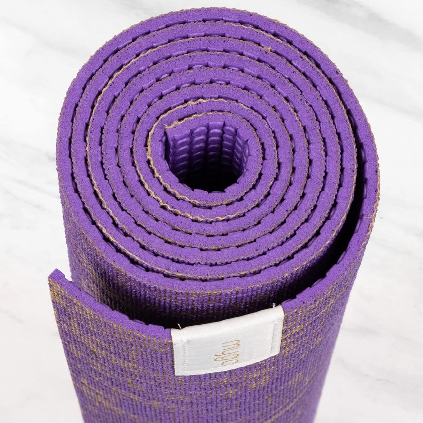 Jute Yoga Mat, High Performance Vegan Floor Exercise Mat, Eco Friendly Biodegradable Yoga Mat with PVC Backing,72" x 24", 0.2" Thickness